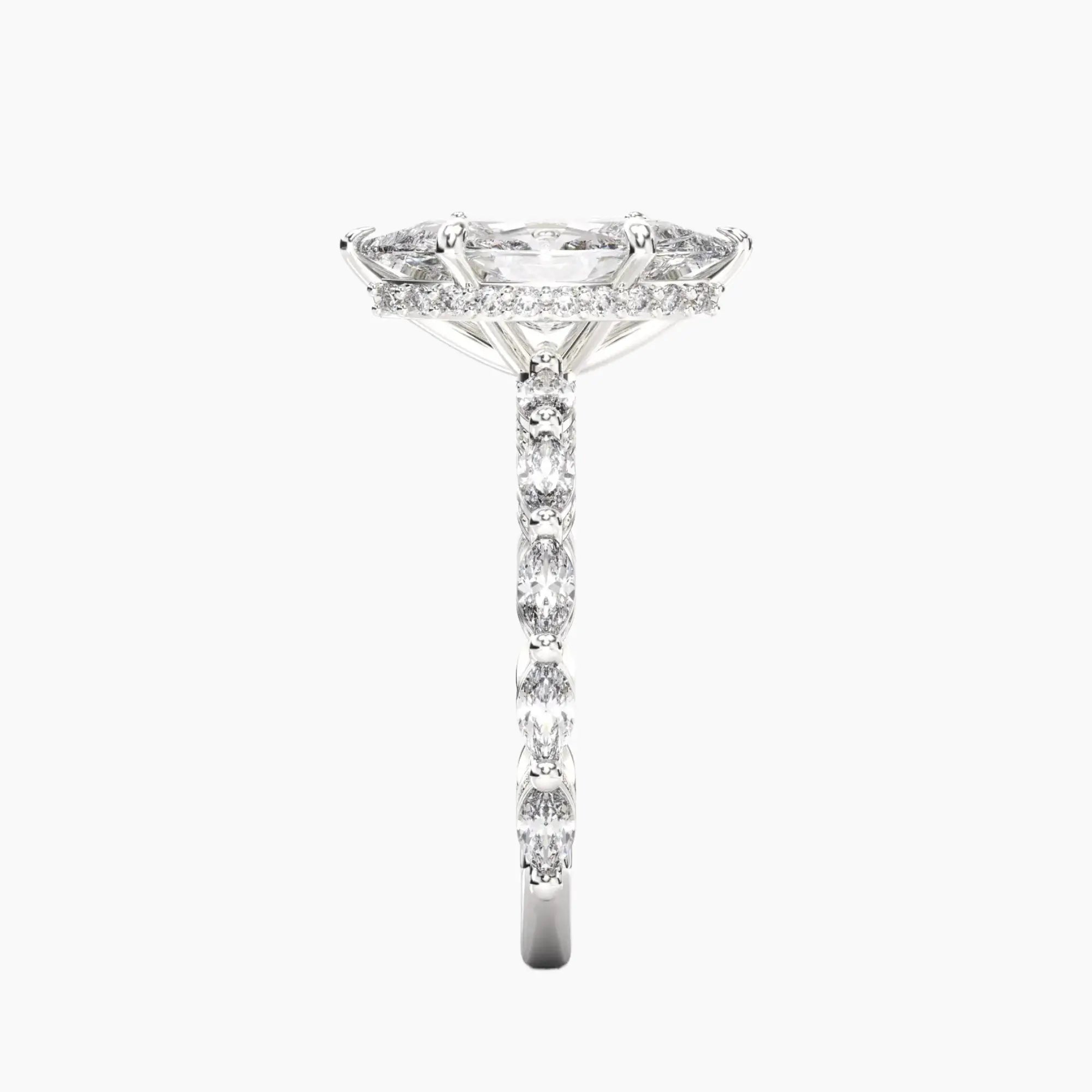 Helena 1.5 Carat Marquise Cut Solitaire Lab Grown Diamond Ring in Platinum - View 3