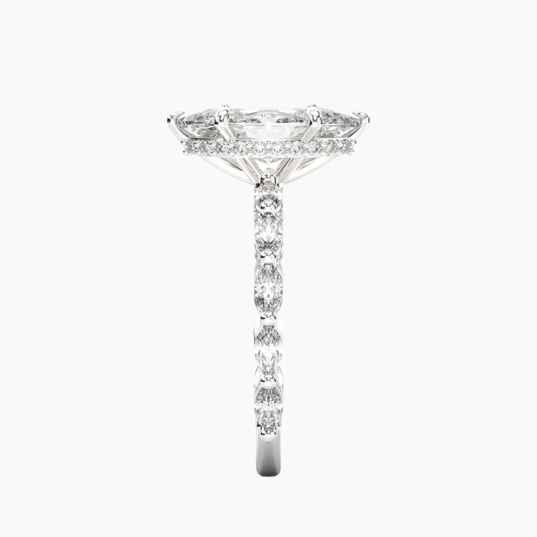 Helena 5 Carat Marquise Cut Solitaire Lab Grown Diamond Ring in Platinum - View 3