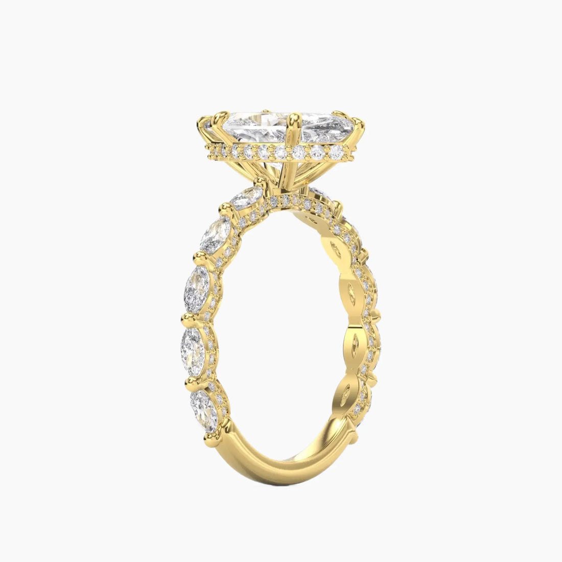 Helena 1 Carat Marquise Cut Solitaire Lab Grown Diamond Ring in 14K Yellow Gold - View 2