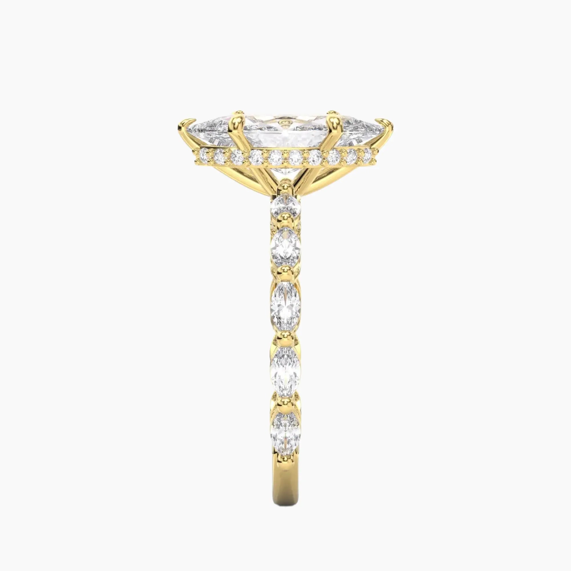 Helena 2.5 Carat Marquise Cut Solitaire Lab Grown Diamond Ring in 18K Yellow Gold - View 3