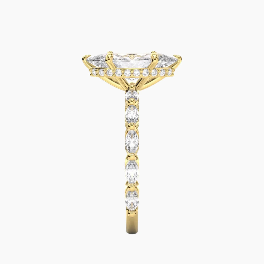 Helena 4.5 Carat Marquise Cut Solitaire Lab Grown Diamond Ring in 10K Yellow Gold - View 3
