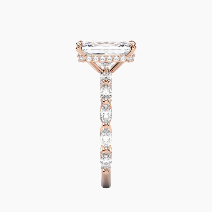 Helena 3 Carat Radiant Cut Hidden Halo Lab Grown Diamond Ring in 14K Yellow Gold - View 9