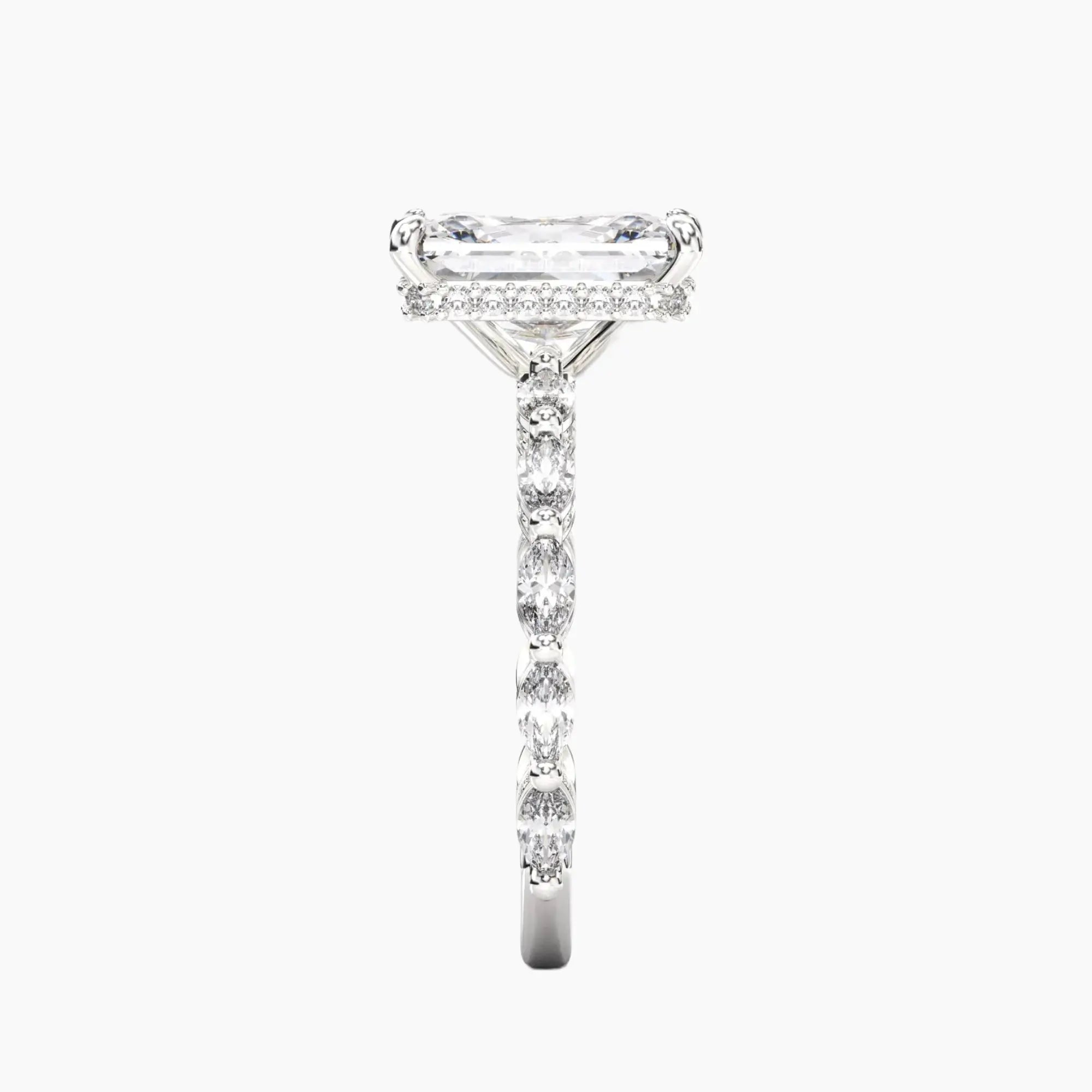 Helena 2.5 Carat Radiant Cut Hidden Halo Lab Grown Diamond Ring in 10K Rose Gold - View 6