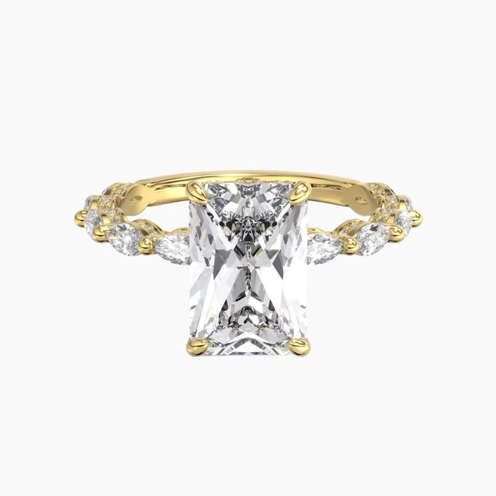 Helena 2 Carat Radiant Cut Hidden Halo Lab Grown Diamond Ring in 14K Yellow Gold