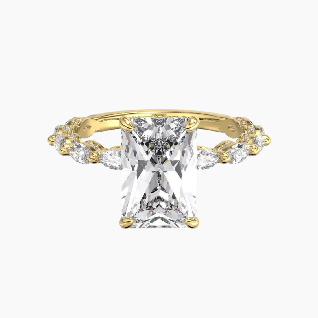 Helena 2 Carat Radiant Cut Hidden Halo Lab Grown Diamond Ring in 10K White Gold - View 4