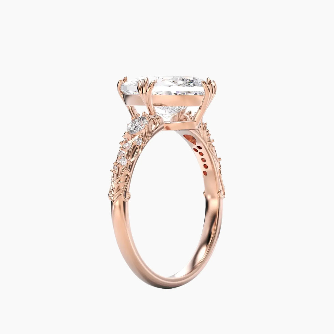 Velour Oval Unique 1.5 Carat Lab Grown Diamond Engagement Ring in 18K Rose Gold