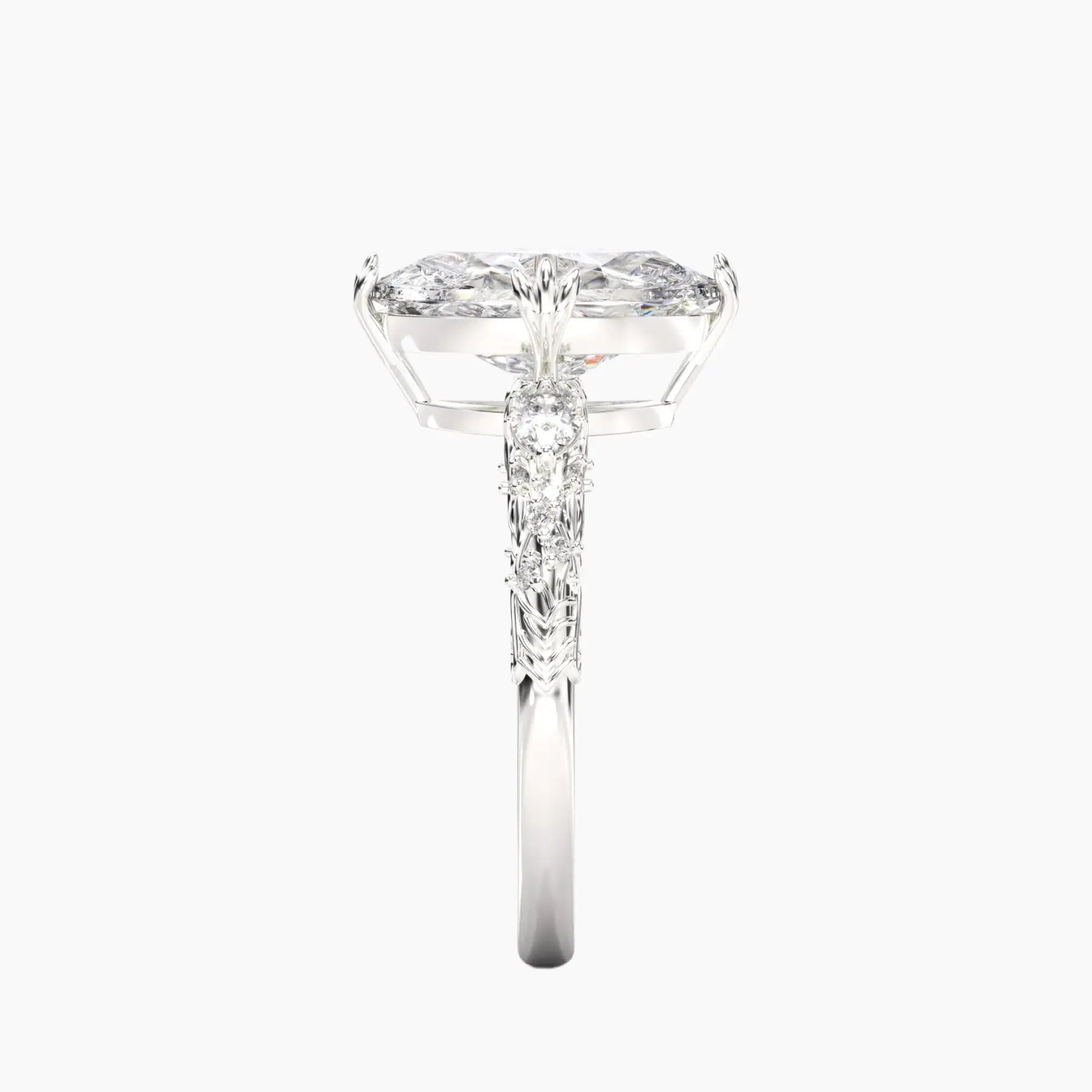 Velour Oval Unique 1.5 Carat Lab Grown Diamond Engagement Ring in 18K Rose Gold