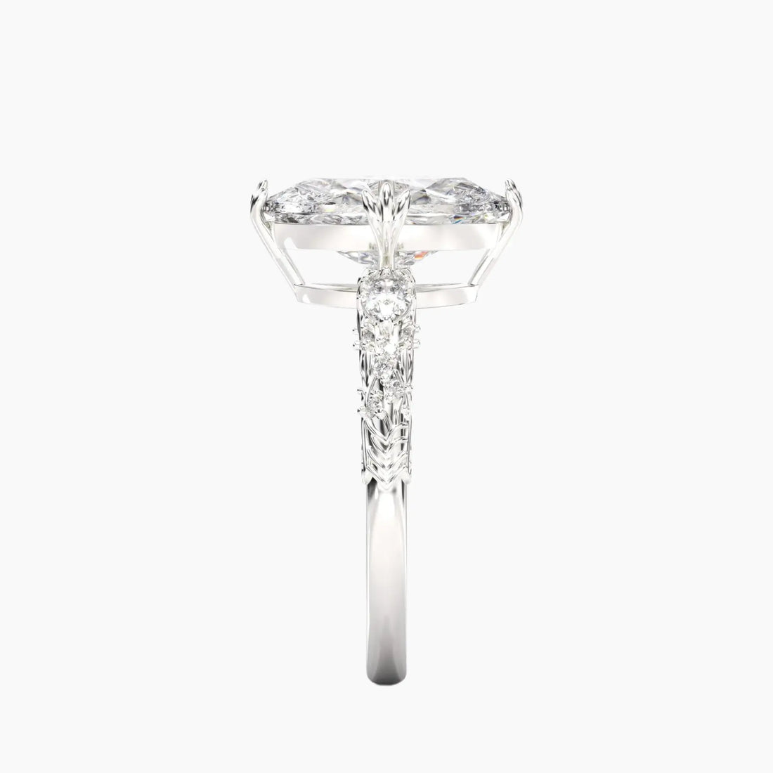 Velour Oval Unique 1.5 Carat Lab Grown Diamond Engagement Ring in 18K Rose Gold