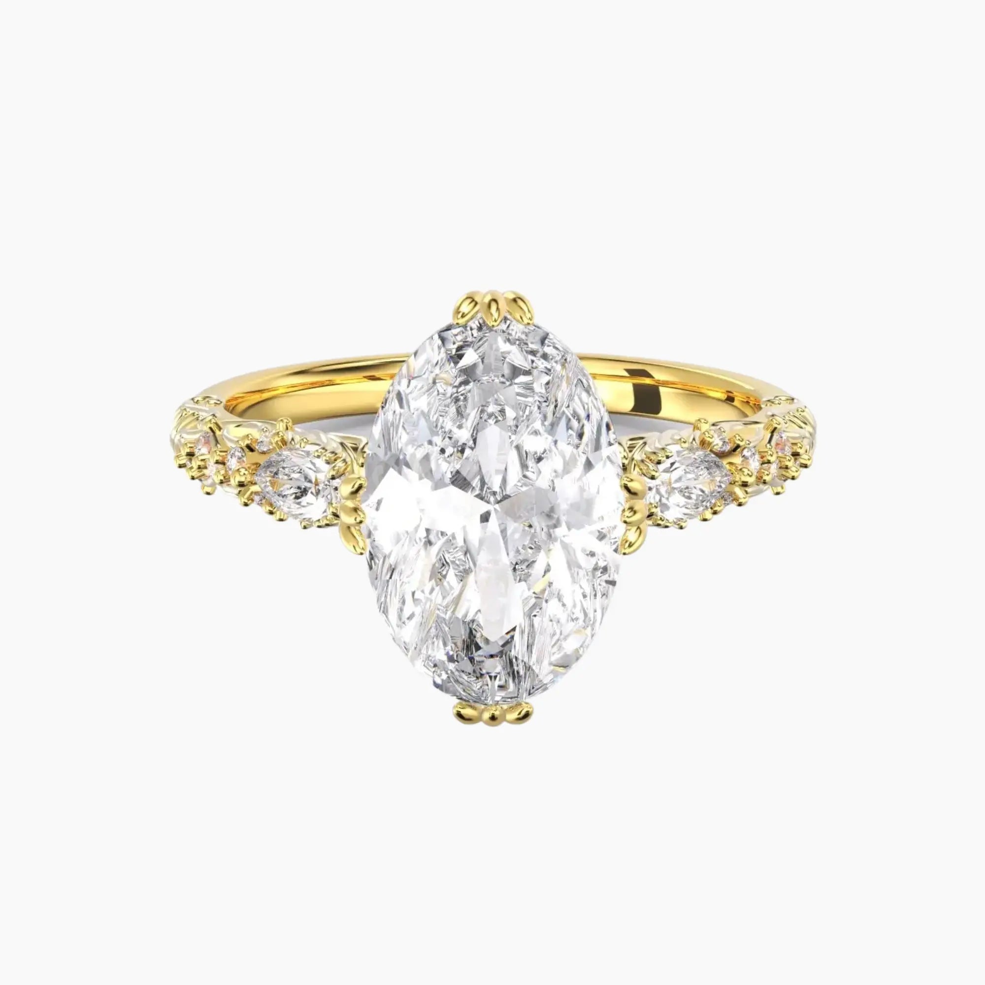 Velour Oval Unique 1.5 Carat Lab Grown Diamond Engagement Ring in 18K Rose Gold