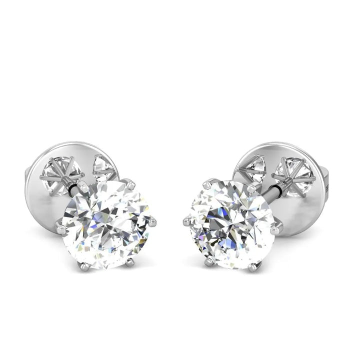 Jaickee Platinum Moissanite Earrings