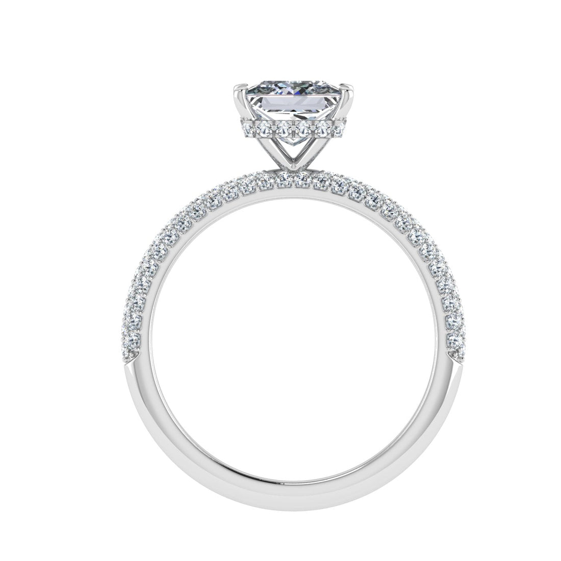 Jubilation Princess Cut Micro Pavé Moissanite Engagement Ring White Gold