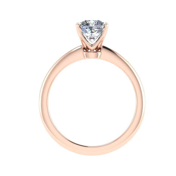 Tinsel Asscher Cut Solitaire Moissanite Engagement Ring Rose Gold