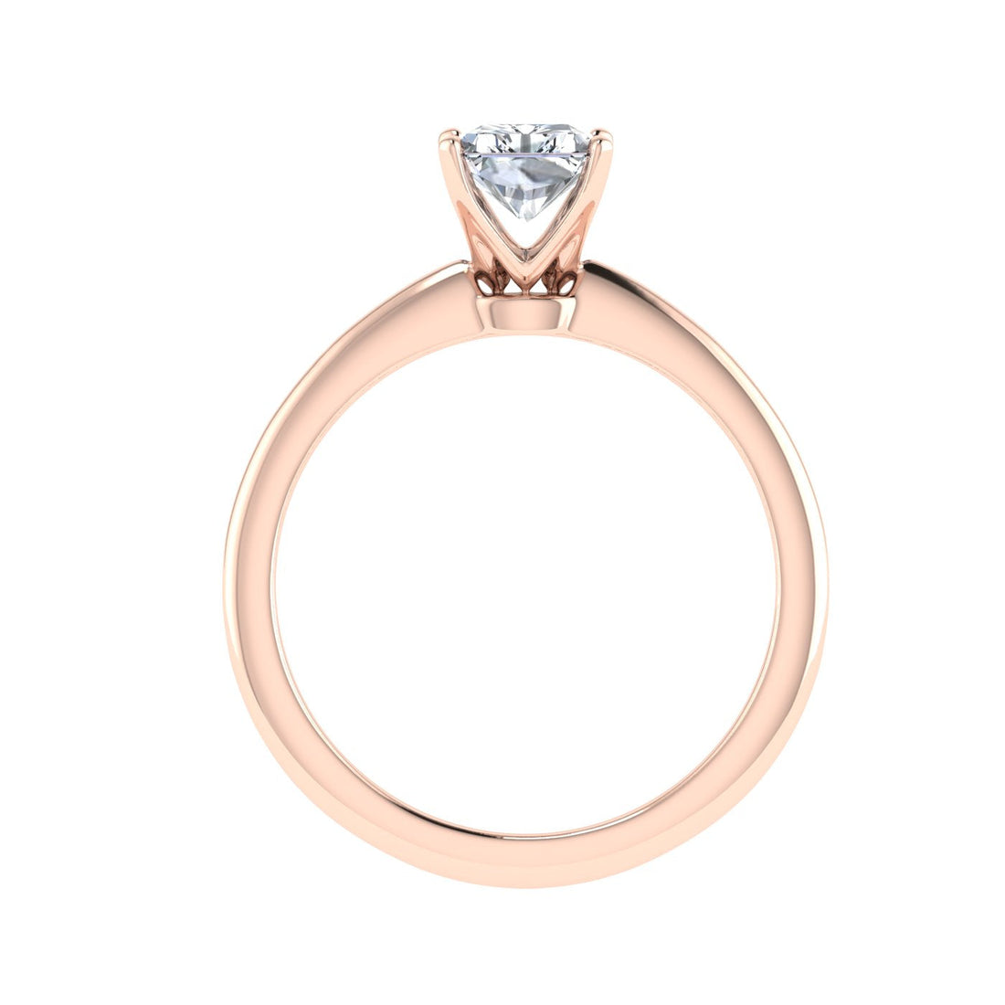 Pure Radiant Cut Solitaire Moissanite Engagement Ring Rose Gold