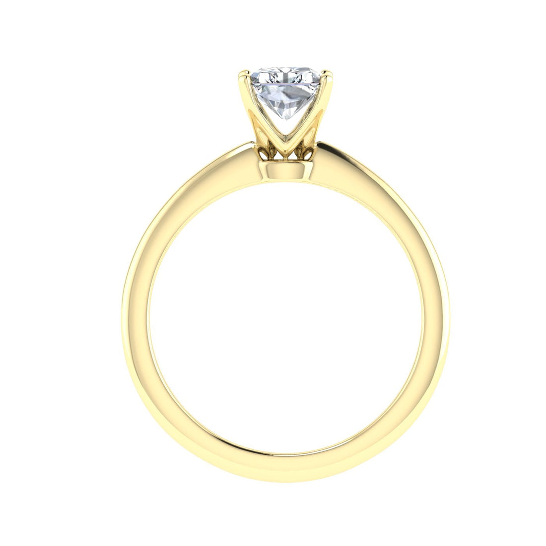 Pure Radiant Cut Solitaire Moissanite Engagement Ring Yellow Gold