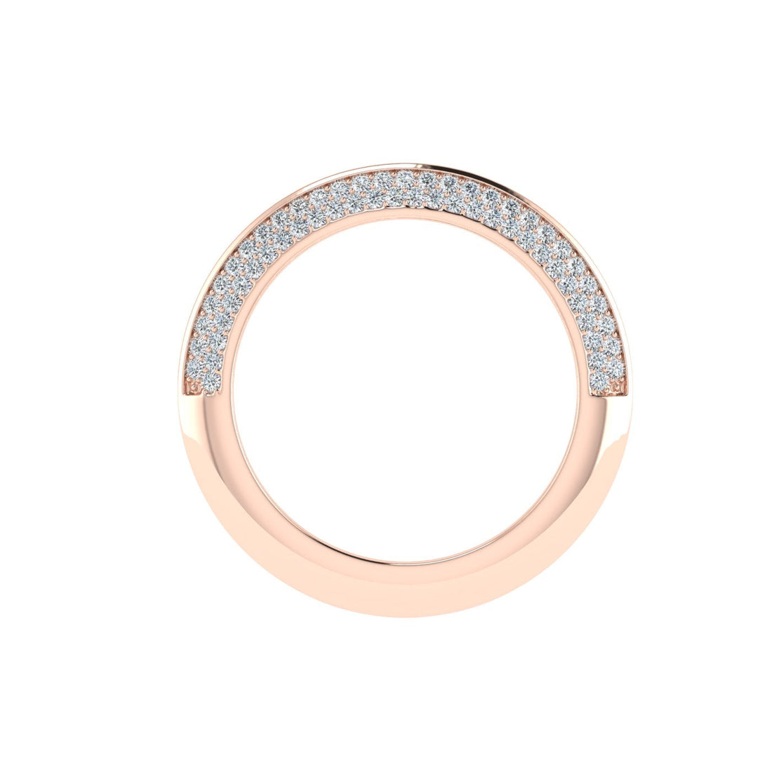 Knife Edge Moissanite Wedding Band Rose Gold