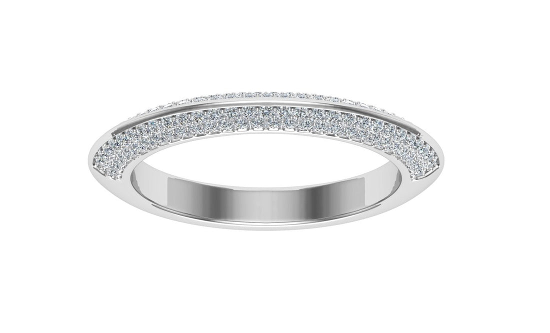 Knife Edge Moissanite Wedding Band White Gold