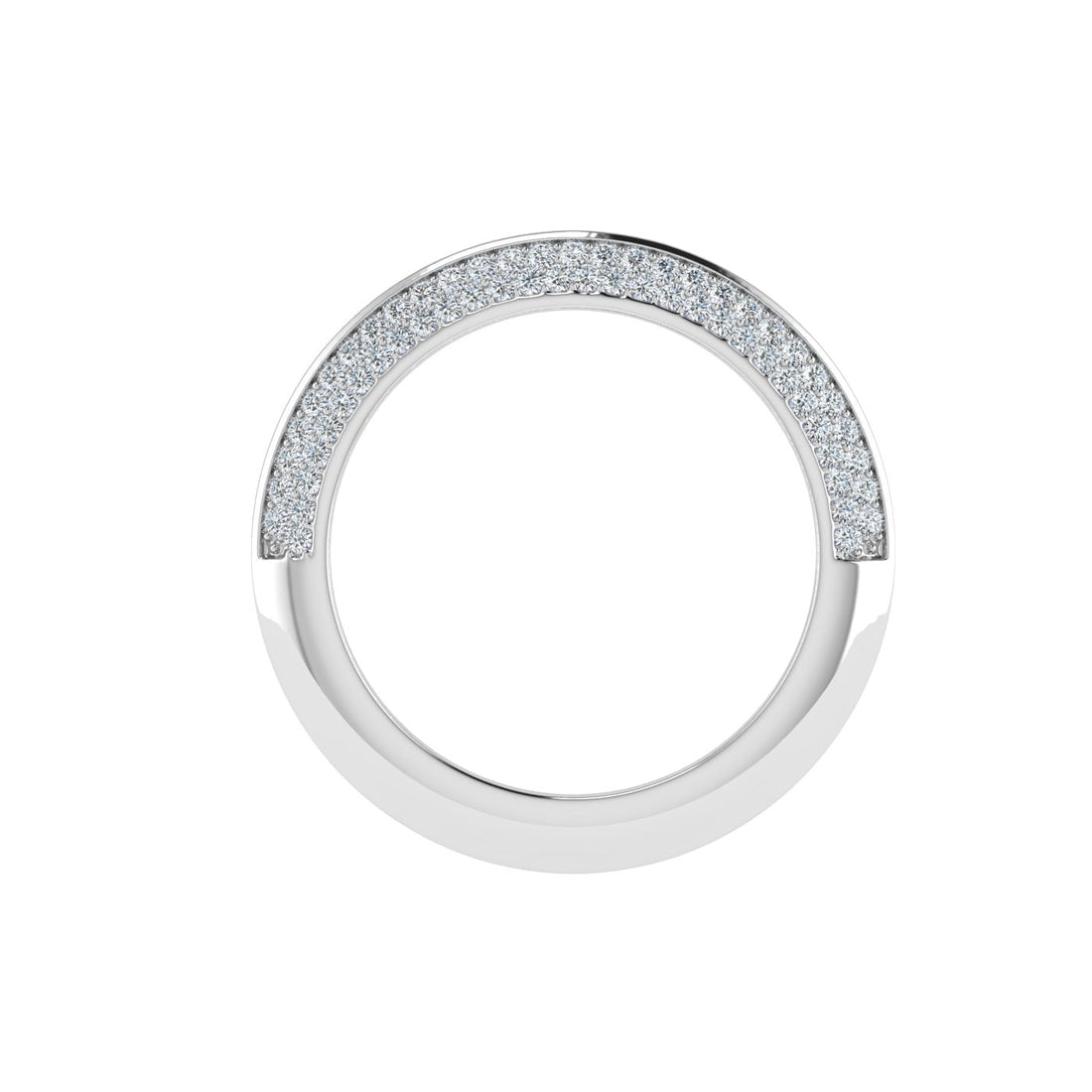 Knife Edge Moissanite Wedding Band White Gold