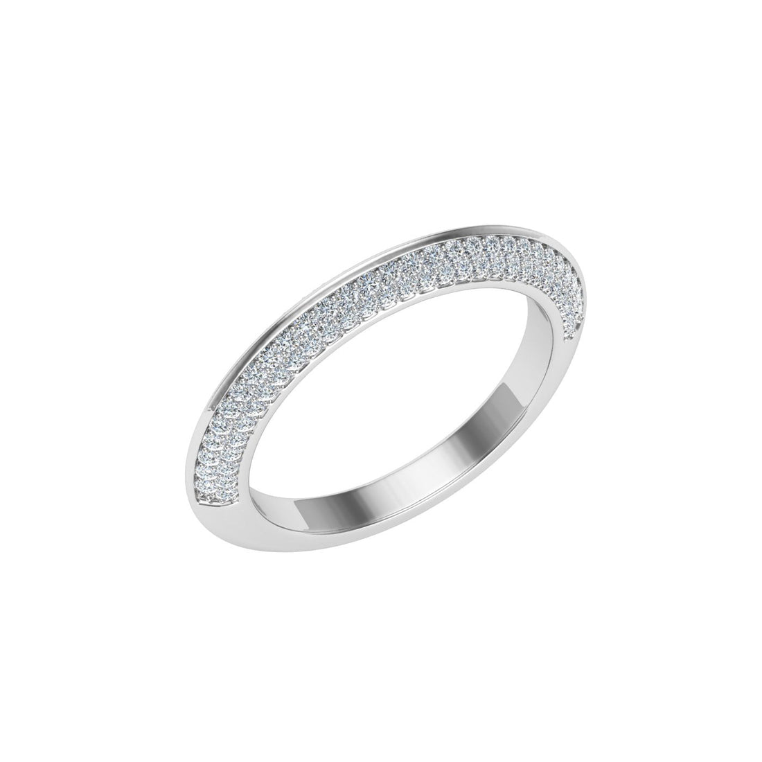 Knife Edge Moissanite Wedding Band White Gold