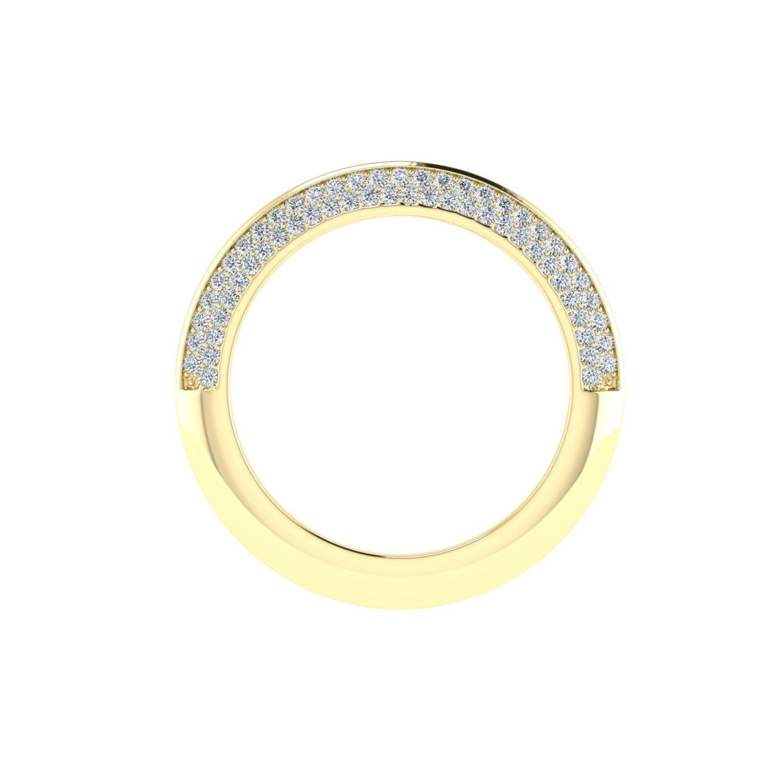 Knife Edge Moissanite Wedding Band Yellow Gold