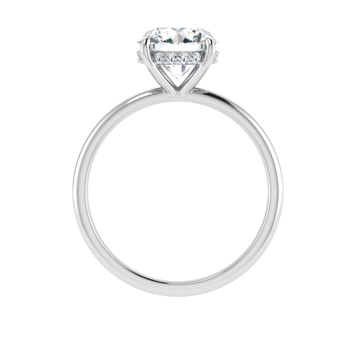 Lagoonlight Round Cut Hidden Halo Moissanite Engagement Ring White Gold