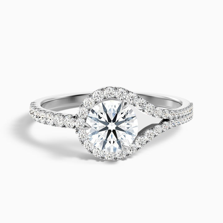 Laviora 1 Carat Round Halo Pave Lab Grown Engagement Ring in 10k White Gold