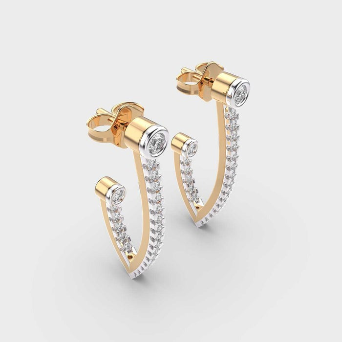 Linear Dangle Lab Diamond Earrings