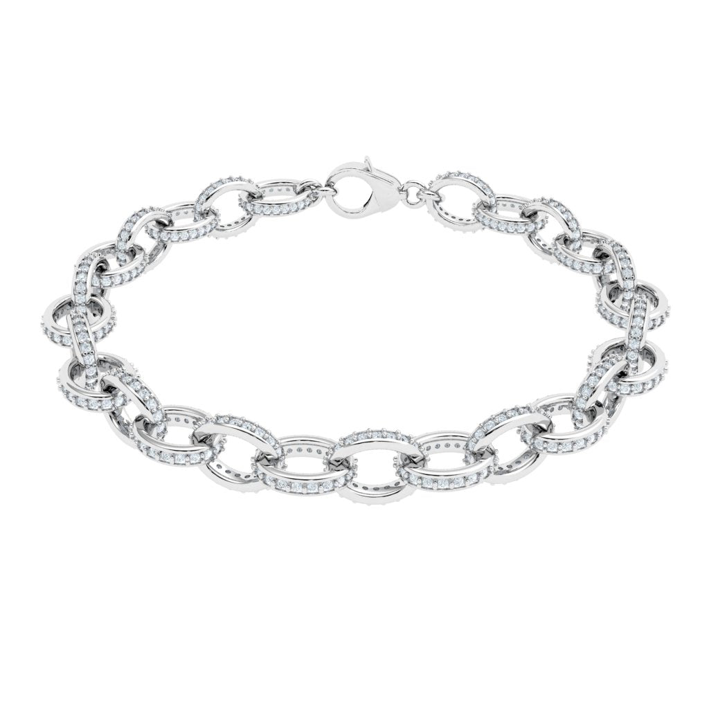 Link Moissanite Bracelet Silver 925