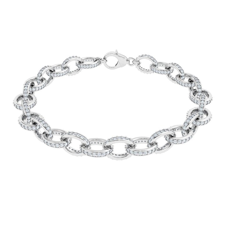 Link Moissanite Bracelet Silver 925