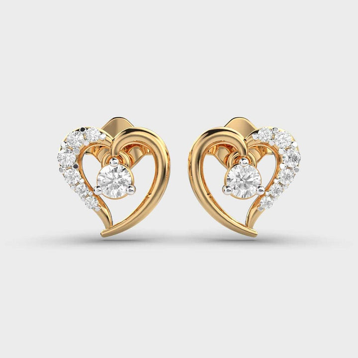 Little Heart Lab Diamond Studs Earrings