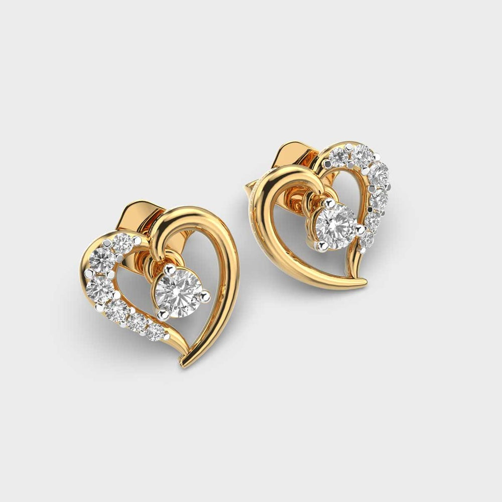 Little Heart Lab Diamond Studs Earrings