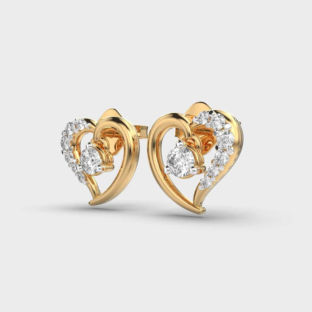 Little Heart Lab Diamond Studs Earrings