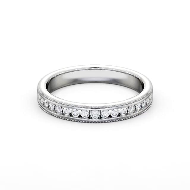 Livia Vintage Half Eternity Round Lab Diamond Channel Set Milgrain Ring
