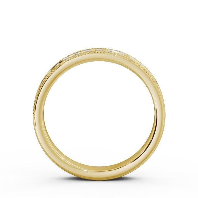 Livia Vintage Half Eternity Round Lab Diamond Channel Set Milgrain Ring