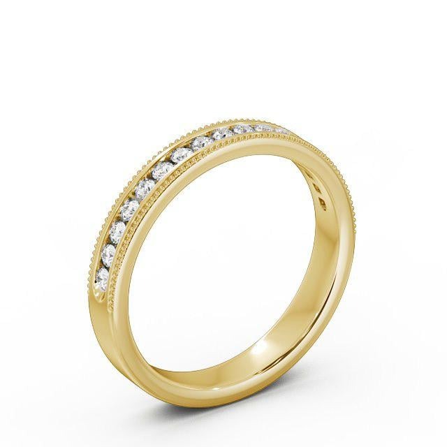 Livia Vintage Half Eternity Round Lab Diamond Channel Set Milgrain Ring