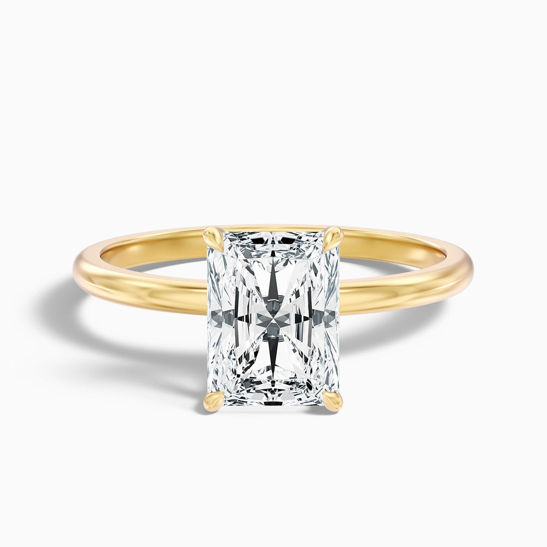Lumina Gem 1 Carat Radiant Cut Solitaire Diamond Ring in 10k White Gold