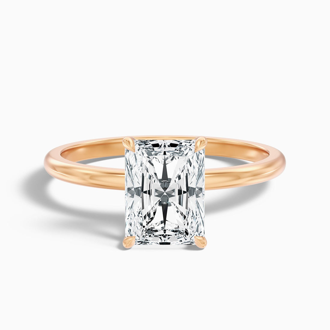 Lumina Gem 1 Carat Radiant Cut Solitaire Diamond Ring in 10k White Gold