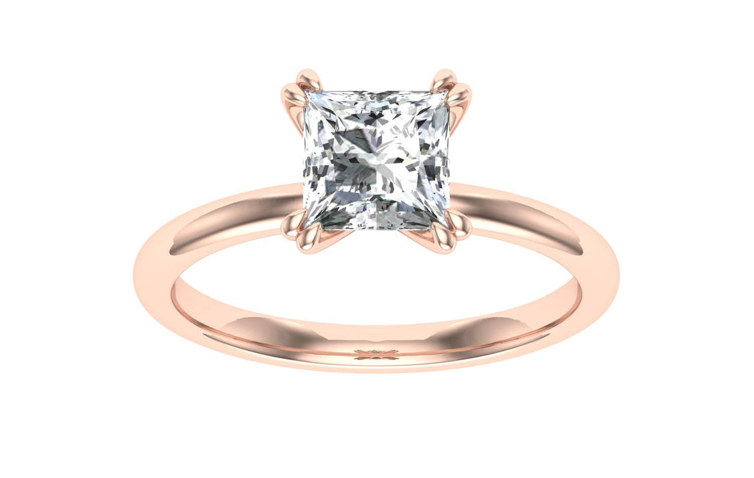 Luminary Princess Cut Solitaire Moissanite Engagement Ring  Rose Gold