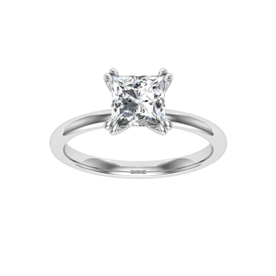 Luminary Princess Cut Solitaire Moissanite Engagement Ring Silver 925