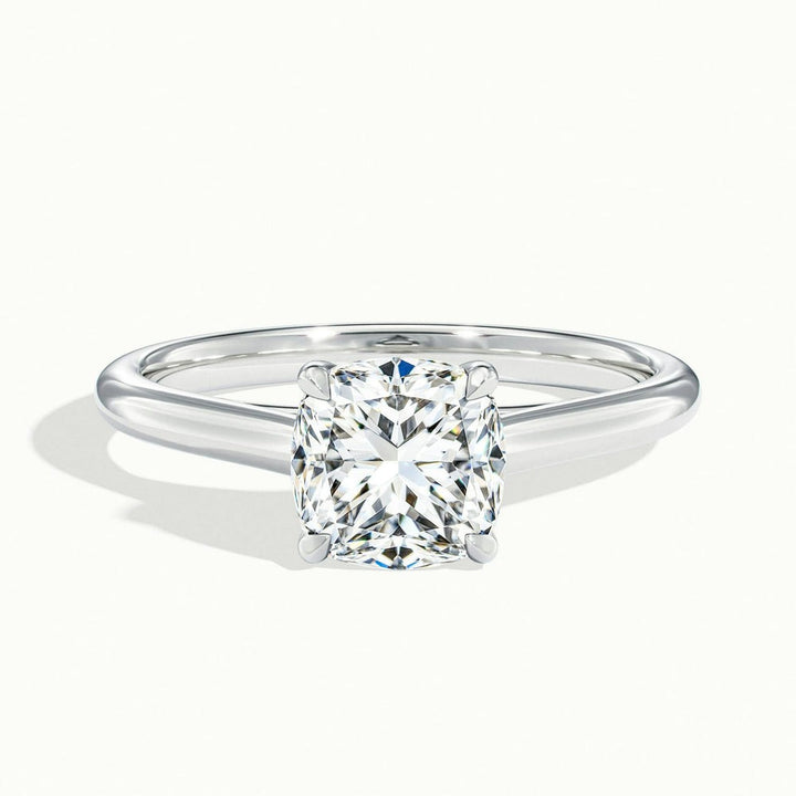 Luminous Cushion Temple Moissanite Engagement Ring