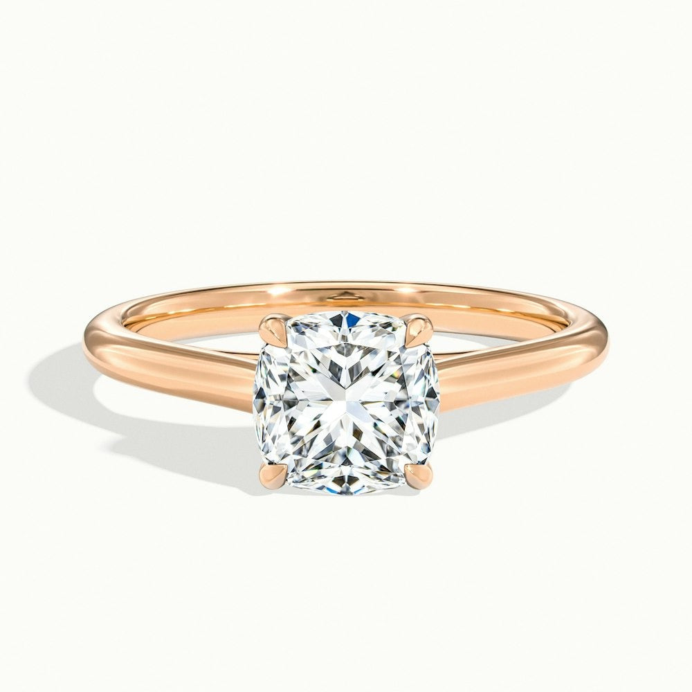 Luminous Cushion Temple Moissanite Engagement Ring