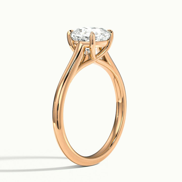 Luminous Cushion Temple Moissanite Engagement Ring