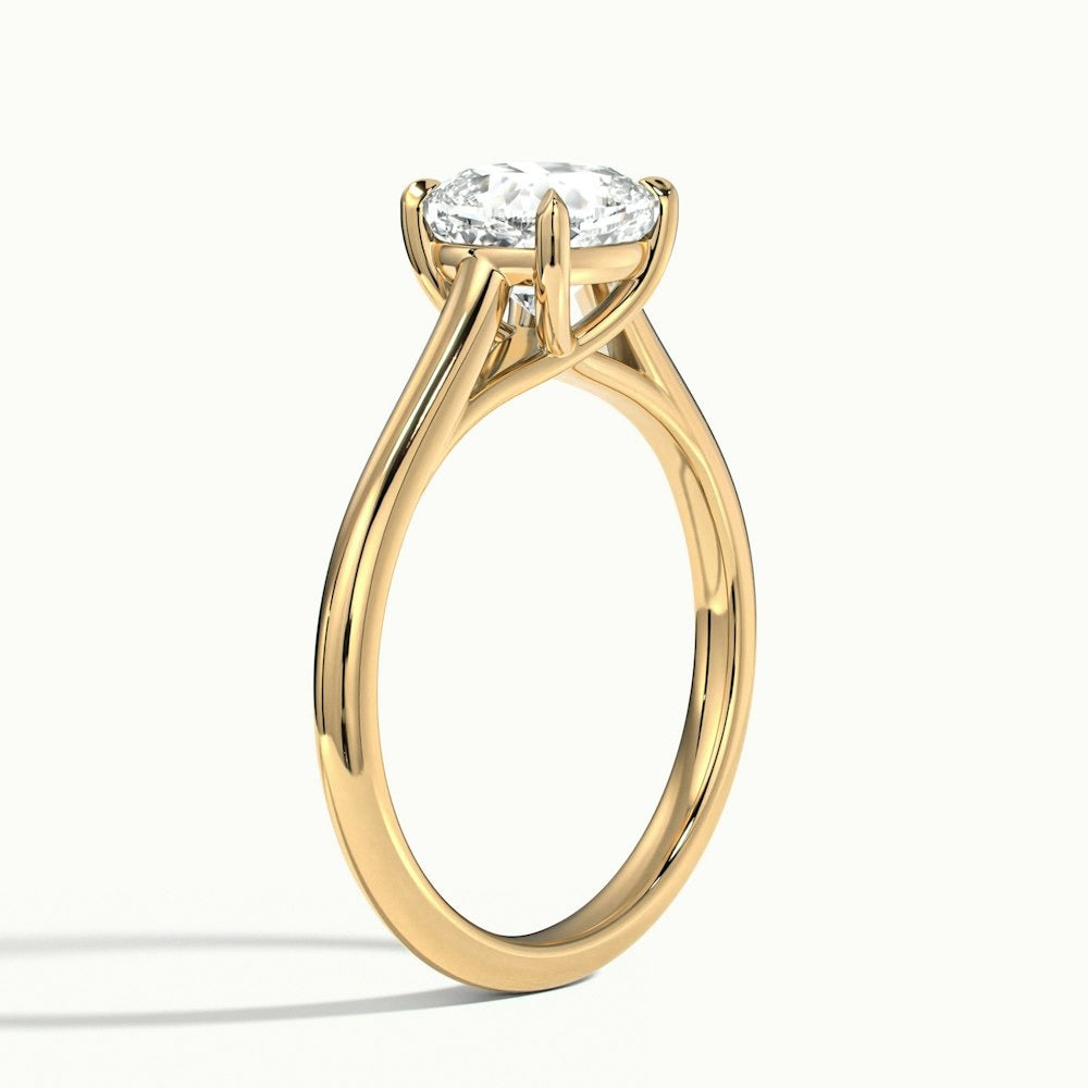 Luminous Cushion Temple Moissanite Engagement Ring