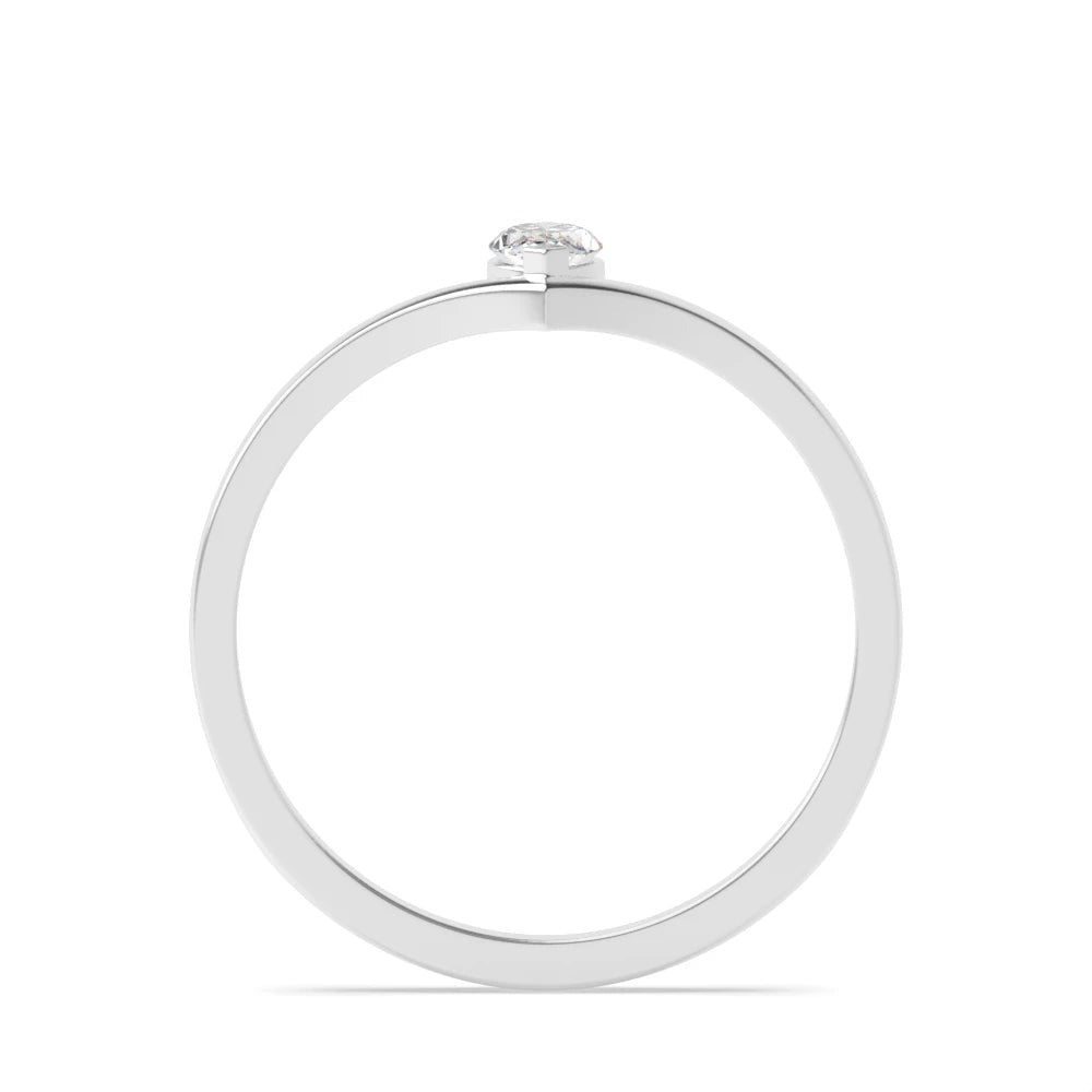 Luna 4 Prong Marquise Lab Grown Diamond Stylish Minimalist Classic Solitaire Engagement Ring