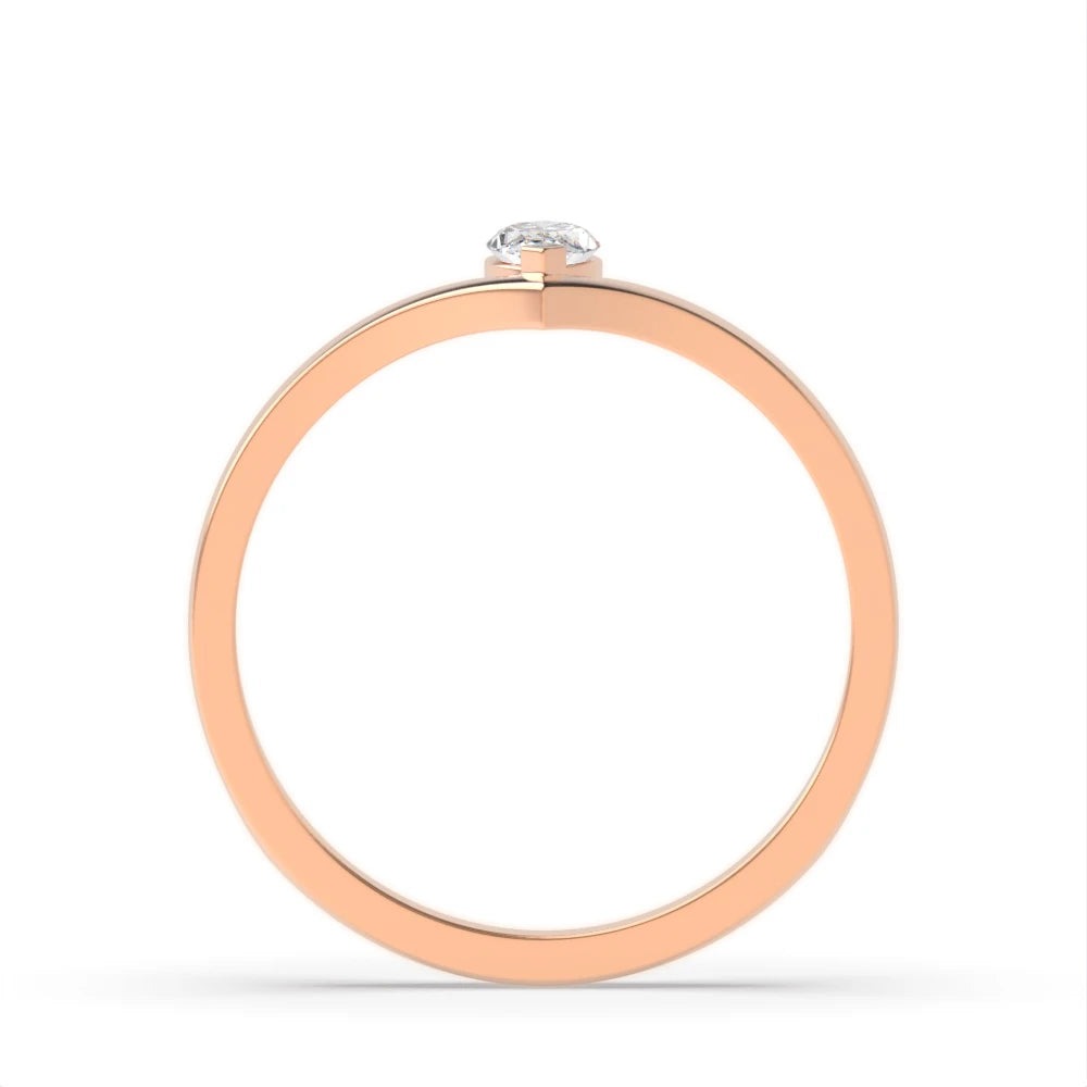 Luna 4 Prong Marquise Lab Grown Diamond Stylish Minimalist Classic Solitaire Engagement Ring