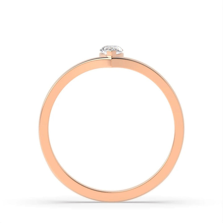 Luna 4 Prong Marquise Lab Grown Diamond Stylish Minimalist Classic Solitaire Engagement Ring