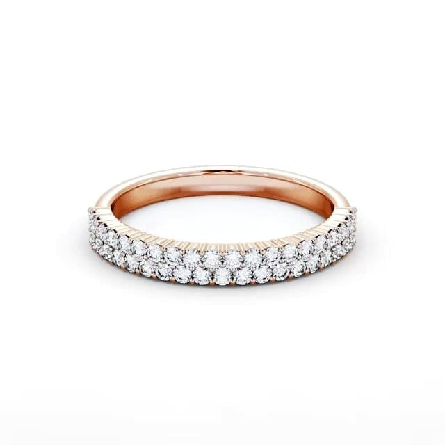 Luna Half Eternity Round Lab Diamond Double Row Ring