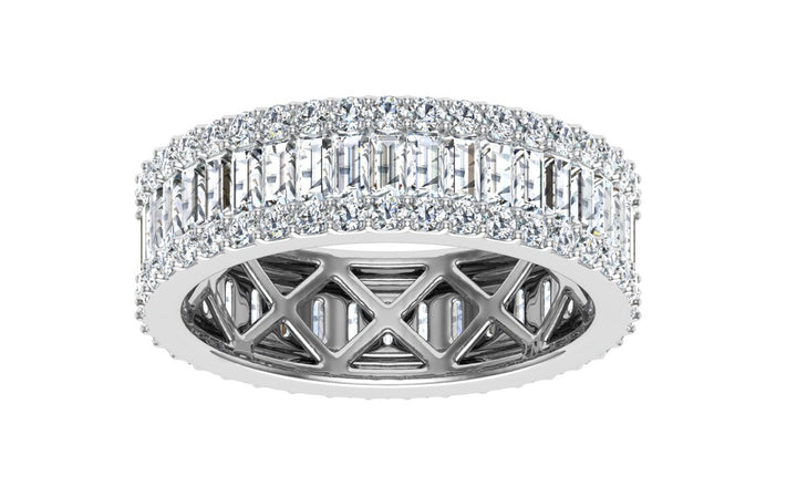 Luxe Baguette Moissanite Wedding Band White Gold