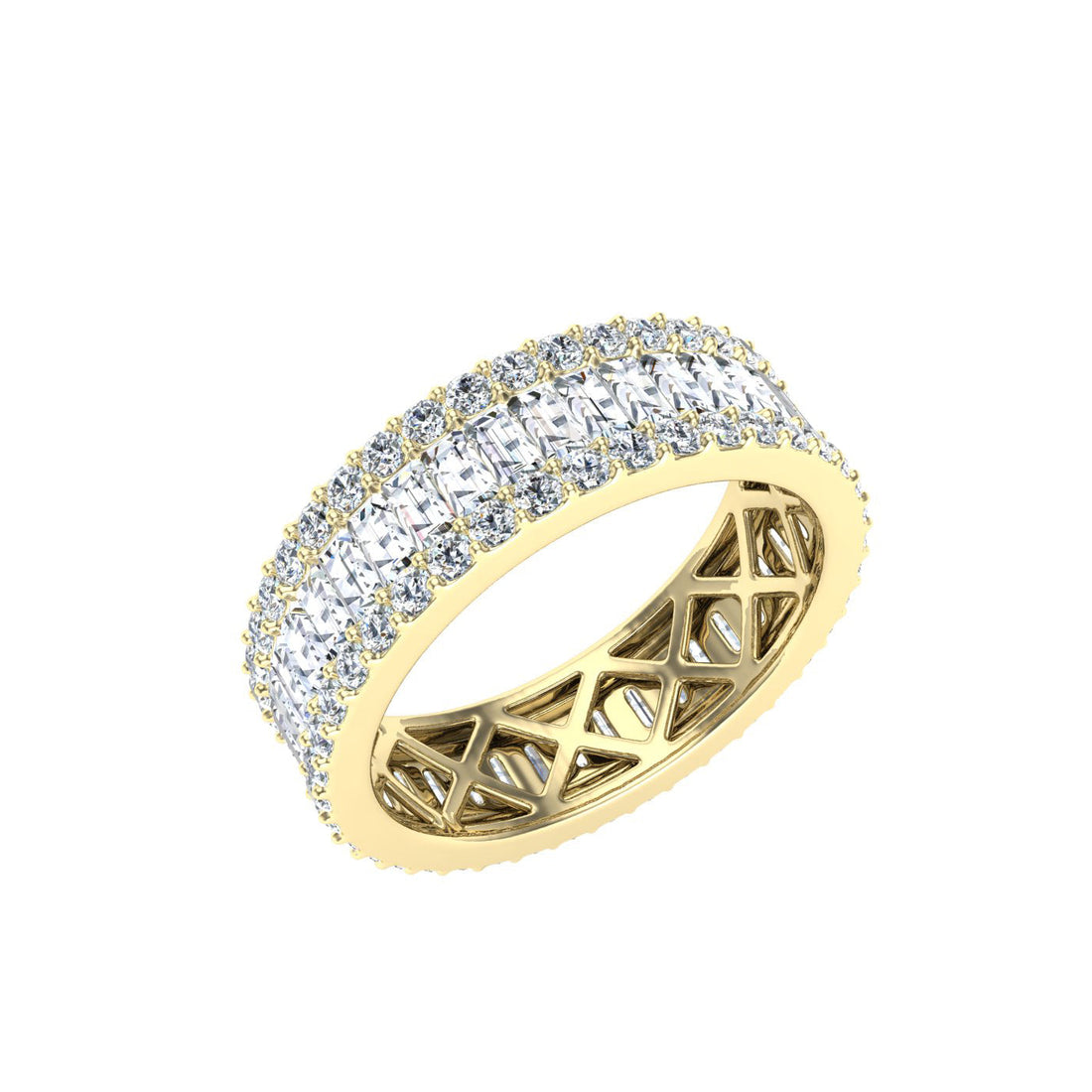 Luxe Baguette Moissanite Wedding Band Yellow Gold