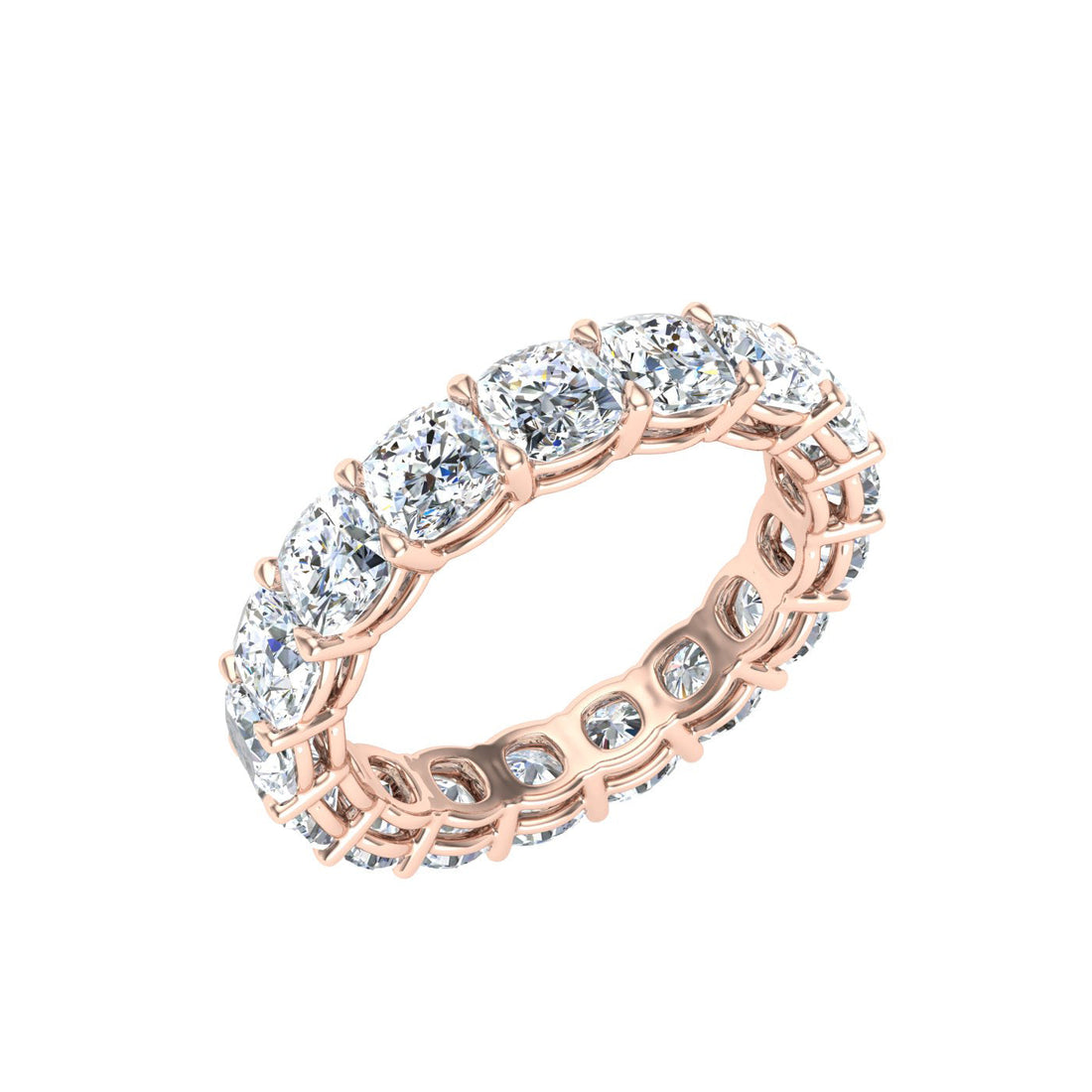 Luxe Cushion Cut Moissanite Wedding Band  Rose Gold