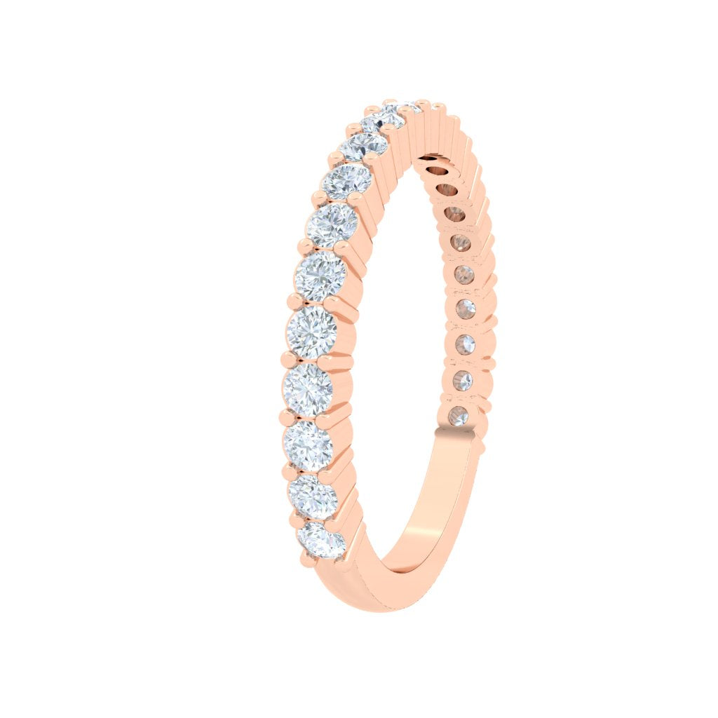 Luxe Moissanite Wedding Band  Rose Gold